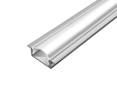 Профіль алюмінієвий врізний для LED стрічки ПФ-19 L=2000 алюміній (розсіювач білий матовий) 111873 фото