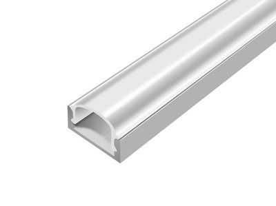 Профіль алюмінієвий накладний для LED стрічки ПФ-18 L=2000 алюміній (розсіювач білий матовий) 112300 фото